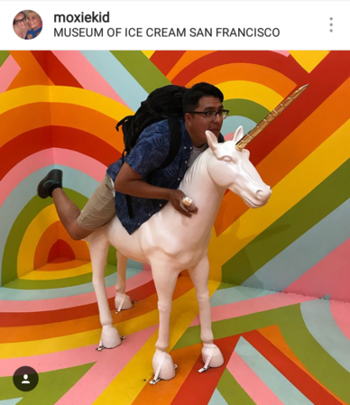 selfie rainbow ice cream